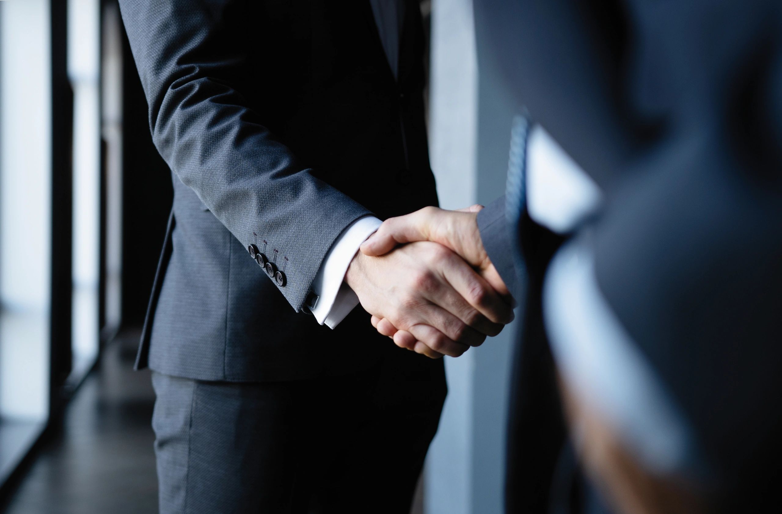 Business professionals shaking hands